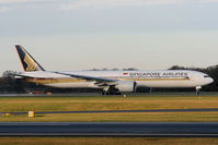 9V-SWH @ EGCC - Singapore Airlines B777 departing from RW05L - by Chris Hall