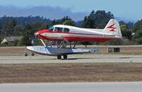 N34DA @ KWVI - Float-equipped 1958 Piper PA-23-160 from San Andreas, CA rolling out @ 2010 Watsonville Fly-in - by Steve Nation