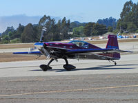 N46EX @ KWVI - Vicki Benzing arriving in her 1993 Extra EA-300/S FESTO  @ 2010 Watsonville Fly-in - by Steve Nation