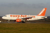 G-EZFS @ EGGW - easyJet A319 landing on RW26 - by Chris Hall