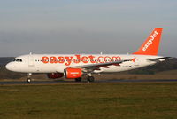 G-EZTE @ EGGW - easyJet A320 departing from RW26 - by Chris Hall