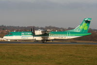 EI-SLM @ EGGW - Aer Lingus regional ATR72 landing on RW26 - by Chris Hall