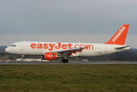 G-EZTE @ EGGW - easyJet A320 landing on RW26 - by Chris Hall