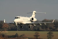 N184BK @ EGGW - Latium 3 Inc Challenger 300 on finals for RW26 - by Chris Hall