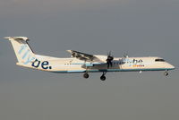 G-ECOF @ EGCC - flybe Dash-8 on finals for RW05L - by Chris Hall