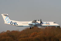 G-ECOF @ EGCC - flybe Dash-8 on finals for RW05L - by Chris Hall