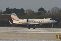A6-FLG @ EGCC - Gulfstream GIV-X landing on RW05L - by Chris Hall