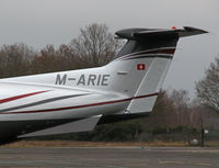M-ARIE @ EGLK - Manx registered PC12 on the terminal ramp. - by BIKE PILOT