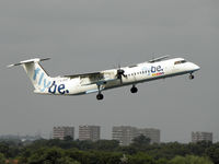 G-JEDU @ EGBB - Flybe Dash 8 Q-400 G-JEDU leaves BHX - by Manxman