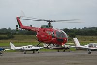 G-WAAS @ EGFH - Scramble by Wales Air Ambulance helicopter (Helimed 57). - by Roger Winser