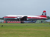 G-APSA @ EGHH - Air Atlantique DC-6 G-APSA arrives - by Manxman