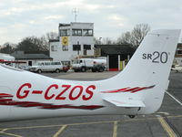 G-CZOS @ EGTF - SR20 in front of the cafe - by BIKE PILOT