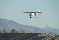 N2809R @ POC - Over the fence and on final to runway 26L - by Helicopterfriend