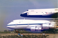 N905NA @ LBG - N905NA , B747 SCA - Shuttle Carrier Aircraft , B747-123(SCA) - 376 , cn 20107-86 , Le Bourget 04 jun1983 - by Henk Geerlings