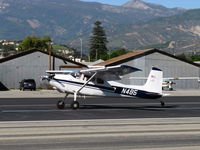 N485 @ SZP - 1959 Cessna 180B, Continental O-470 230 Hp, landing roll Rwy 22 - by Doug Robertson