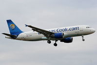 G-DHRG @ EGCC - Thomas Cook A320 on approach for RW05L - by Chris Hall