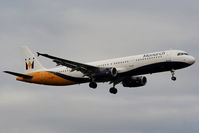 G-OZBO @ EGCC - Monarch A321 on approach for RW05L - by Chris Hall