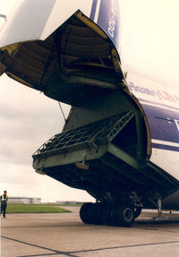 RA-82046 @ EGSS - HeavyLift-VolgaDneper Cargo Airlines , AN-124-100 - by Henk Geerlings
