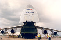 RA-82046 @ STN - HeavyLift-VolgaDneper Cargo Airlines , AN-124-100 - by Henk Geerlings