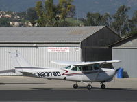 N9378D @ SZP - 1983 Cessna 172RG CUTLASS, Lycoming O-360-F1A6 180 Hp, holding short Rwy 22 - by Doug Robertson