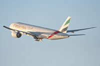 A6-EWB @ KLAX - Emirates Boeing 777-21HLR, UAE216 departing 25R KLAX, enroute to OMDB/Dubai Int'l. - by Mark Kalfas