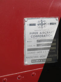 N32397 @ SZP - 1974 Piper PA-28-140, Lycoming O-320-E2A 150 Hp, manufacturer's data plate - by Doug Robertson