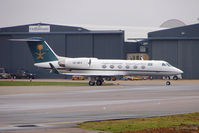 HZ-MF4 @ EGGW - Gulfstream Aerospace 300, c/n: 1525 at Luton - by Terry Fletcher
