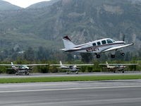 N2347V @ SZP - 1998 Raytheon Beech A36 BONANZA, Continental IO-550-B 300 Hp, three-blade CS prop, takeoff climb Rwy 22 - by Doug Robertson