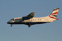 OY-NCN @ EBBR - Early arrival of flight BA8221 to RWY 25L - by Daniel Vanderauwera