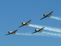 VH-XSA @ YMAV - Harvard formation team the Southern Knights performing at the Avalon Air Show 2011 - by red750