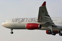 G-VSXY @ EGGP - Virgin Atlantic A330 on approach for RW27 at LJLA on a crew training flight - by Chris Hall