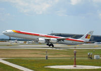 EC-JNQ @ LOWW - Iberia A340-600, for the final of the European Football Championship - by Thomas Ranner