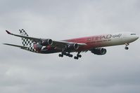 A6-EHJ @ LMML - A340 A6-EXJ Etihad in Formula 1 special livery - by raymond