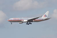 N777AN @ KORD - American Airlines Boeing 777-223, AAL47 arriving from EGLL, on approach RWY 27L KORD. - by Mark Kalfas