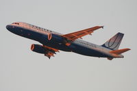 N417UA @ KLAX - United Airlines Airbus A320-232, UAL274 departing RWY 25R KLAX, enroute to MMMX. - by Mark Kalfas