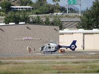 N261AM @ SEE - Parked at Mercy Air helipad - by Helicopterfriend