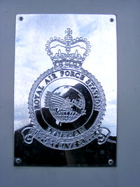 XM496 @ EGBP - RAF Lyneham plaque on the nose wheel door - by Chris Hall