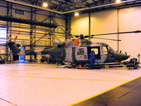 XZ612 @ EGDY - inside Hangar 9, 847 Sqdn, Commando Lynx unit - by Chris Hall