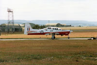 ZF203 @ EGQS - Tucano T.1 of 1 Flying Training School at RAF Linton-on-Ouse preparing to join the active runway at RAF Lossiemouth in the Summer of 1994. - by Peter Nicholson