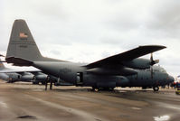 64-0502 @ MHZ - C-130E Hercules, callsign Herky 03, of 37th Airlift Squadron based at Ramstein on display at the 1995 RAF Mildenhall Air Fete. - by Peter Nicholson