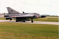 18 @ WTN - Austrian Air Force Draken on detachment to RAF Waddington taxying to the active runway in May 1995. - by Peter Nicholson