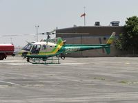 N953LA @ POC - Parked on the northwest helipad waiting call out - by Helicopterfriend