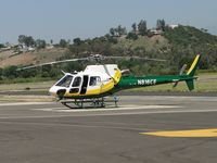 N816CE @ POC - Parked on the helipad west of Norm's Cafe - by Helicopterfriend