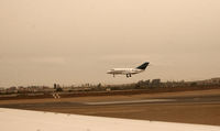 N426ST @ SPIM - Dassault Mystere Falcon landing at Jorge Chavez - by Mauricio Morro