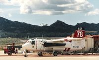 N431DF @ KRNM - Tanker 78 sits at Ramona during the off season. Scanned photo. - by Nick Taylor Photography