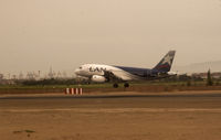 CC-COY @ SPIM - LAN A319 landing at Jorge Chavez - by Mauricio Morro