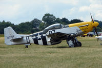 G-BTCD @ EGNA - P-51D Mustang with  false code of 413704 - One of the aircraft at the 2011 Merlin Pageant held at Hucknall Airfield - by Terry Fletcher