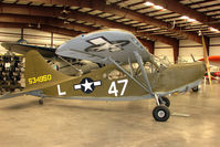 N6055C @ 40G - 1945 Stinson L-5G, c/n: 45-34950 displayed at Planes of Fame , Valle AZ - by Terry Fletcher