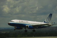 N813UA @ BIL - United Airlines Airbus A-319 @ BIL - by Daniel Ihde
