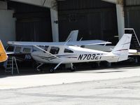 N70321 @ CCB - Parked in the Foothill Aircraft Sales & Service work hanger - by Helicopterfriend